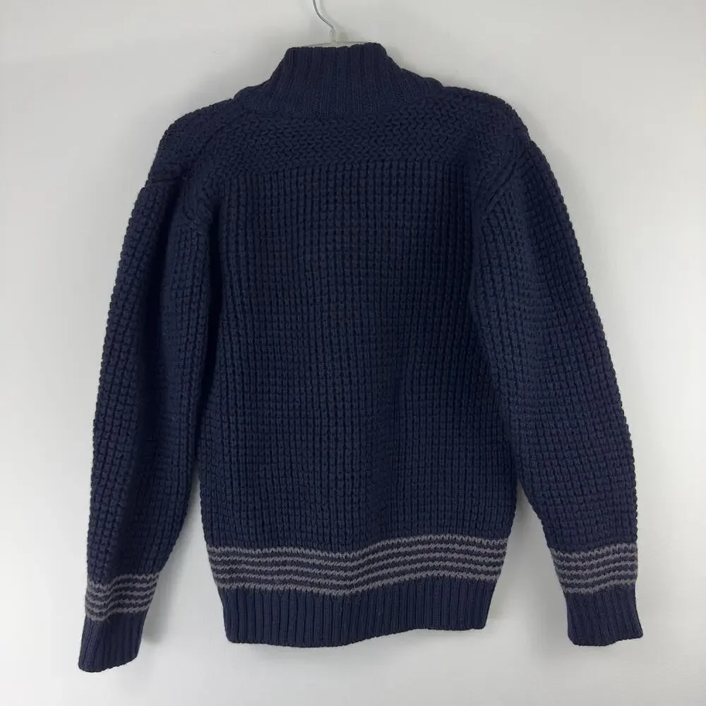 Celtic & Co 100% wool chunky knit shawl collar gray pullover‎ - Picture 2 of 8